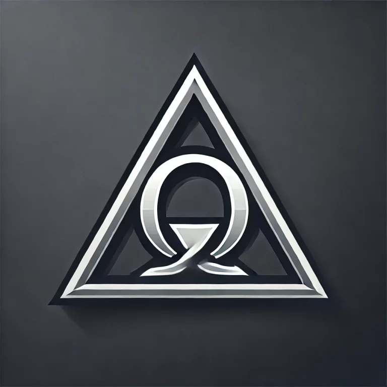 DALL·E 2024-10-23 19.22.18 - Design a sleek and modern logo based on the symbol in the uploaded image, which features the Omega (Ω) symbol inside a triangle
